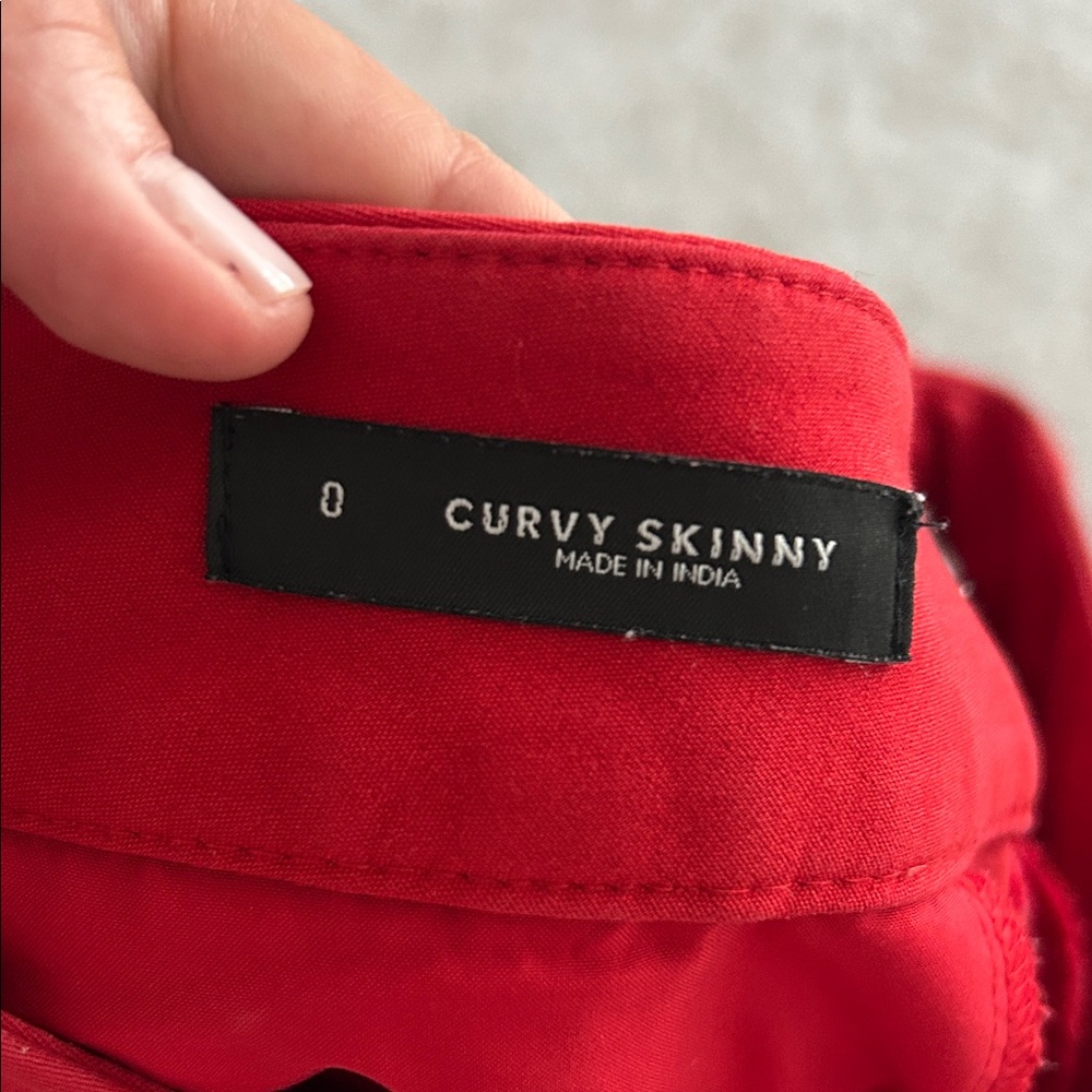 LOFT Curvy Skinny Bold Scarlet Trousers - Picture 3 of 5